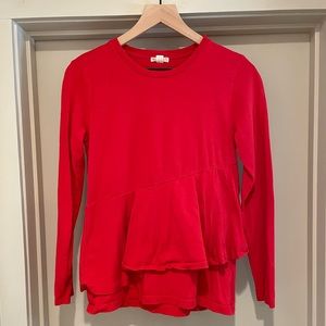 CREWCUTS Asymmetrical Ruffle Long Sleeve Shirt size 16 (girls)
